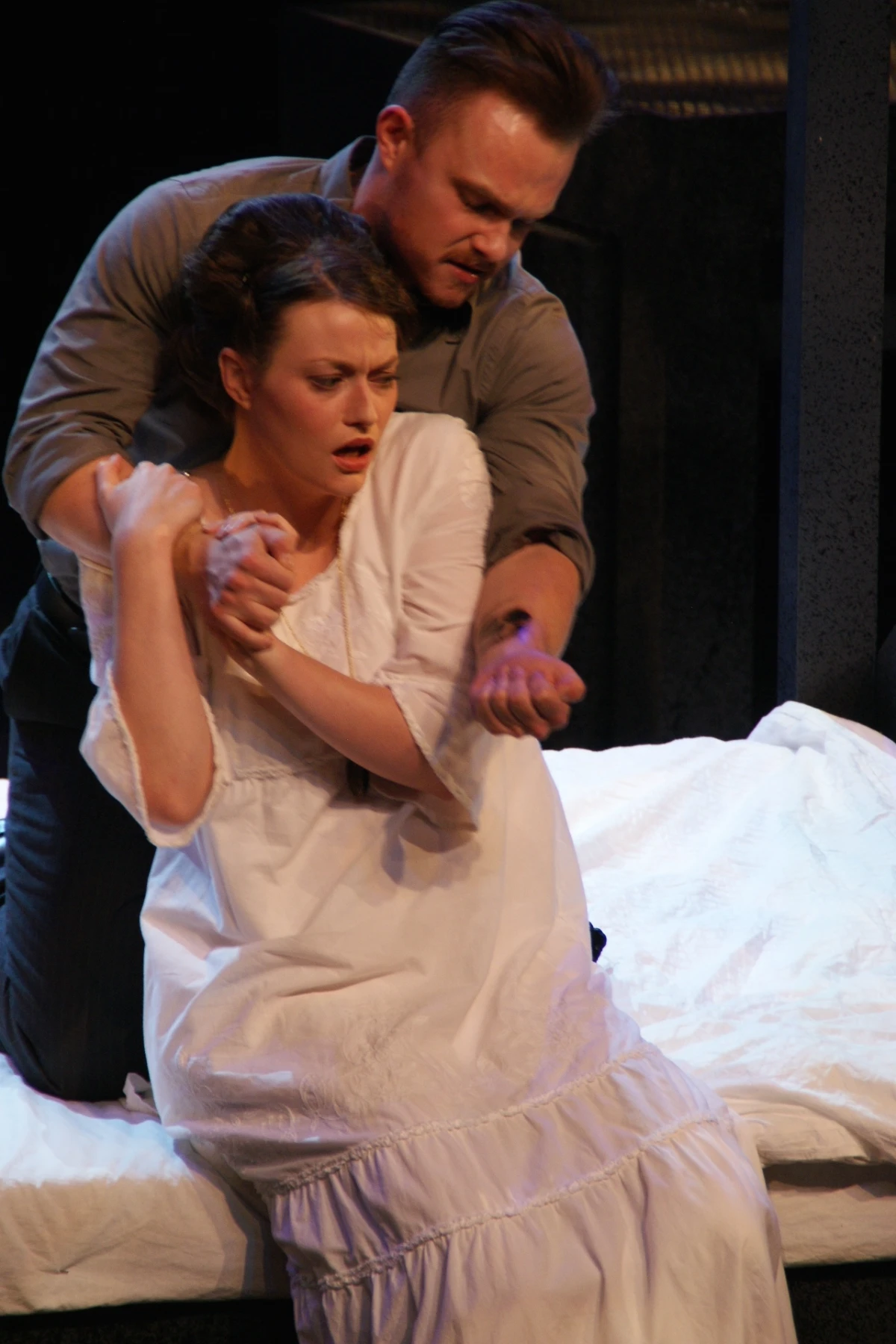 Hamlet and Gertrude - Hamlet has a skull tattoo in the likeness of his father.