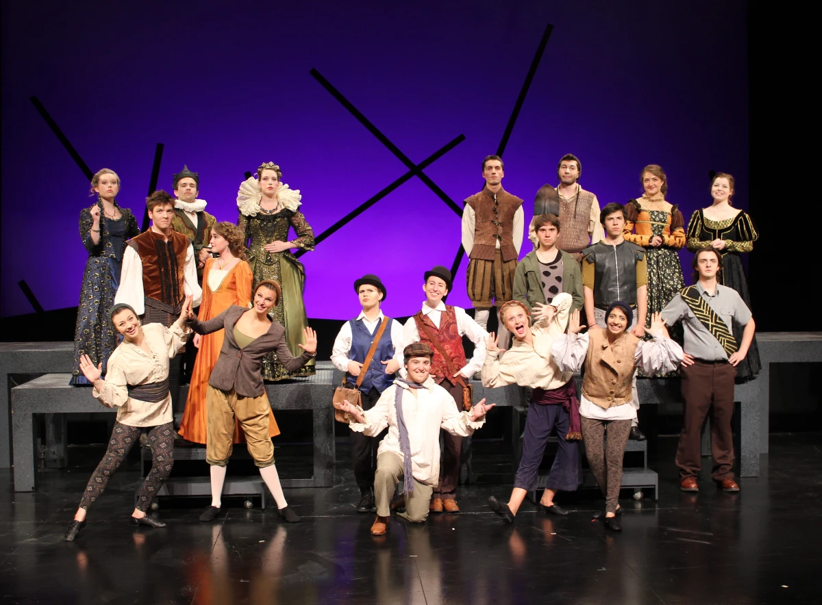 Full Cast. Hamlet Court transitioned through three different productions - Elizabethan, Victorian, and post-modern. The post-modern look is my recent production of Hamlet, also done at Chapman University.